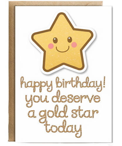 Birthday Card for Teacher You Deserve a Gold Star Today