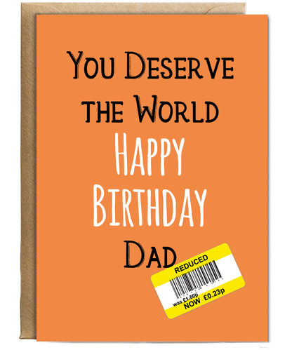 Funny Birthday Card for Dad Reduced Price Joke