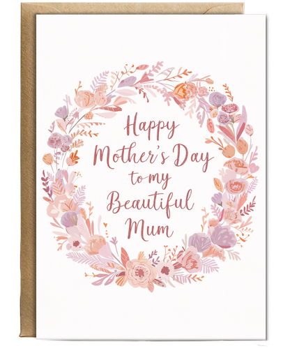 Happy mother's day to my beautiful mum wreath