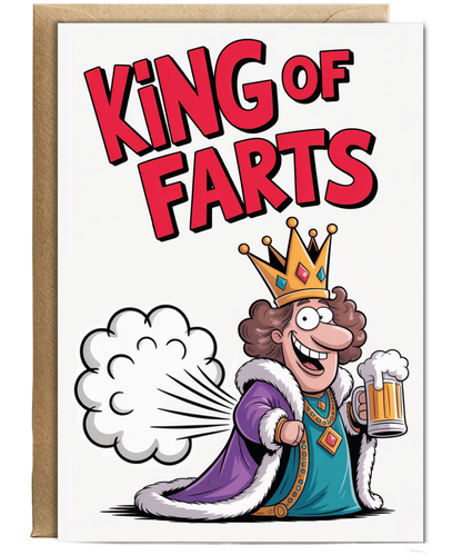 Hilarious Birthday Card for the Mr Husband Boyfriend Partner King of Farts