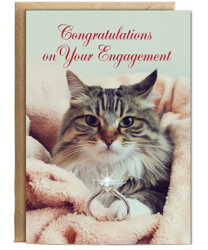 Congratulations on Your Engagement with Cat with a Ring