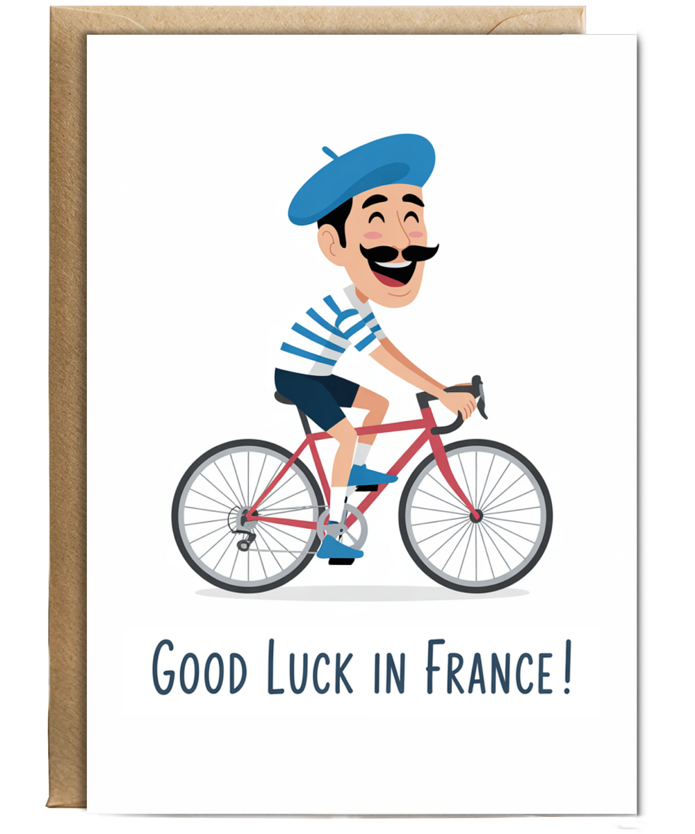 Good Luck Card for Cycling Tour Sports Trip Race in France