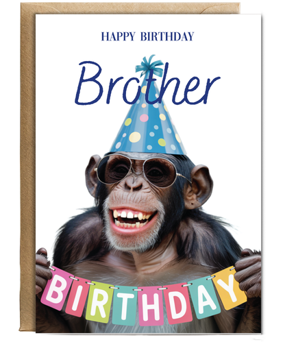 Chimpanzee happy birthday Brother