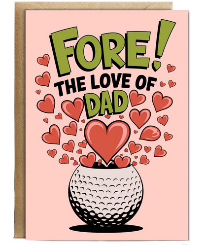 Happy Birthday Card Fore Love of Dad Golf