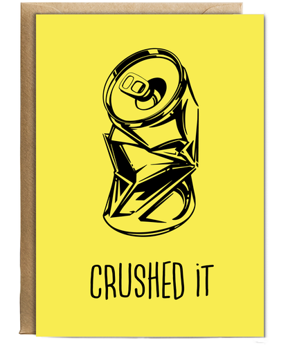 Funny Pun Well Done Card You Crushed It for Passing Exams Drivers Test