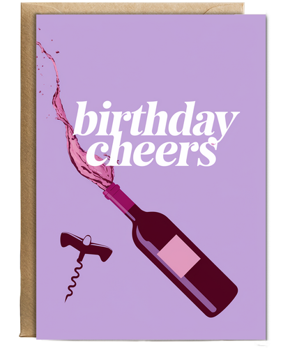 Birthday Cheers Card for her red wine