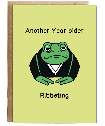 Funny Frog Birthday Card Another Year Older Ribbeting Pun