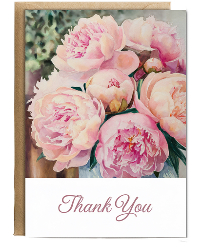 Thank You - Watercolor Peonies