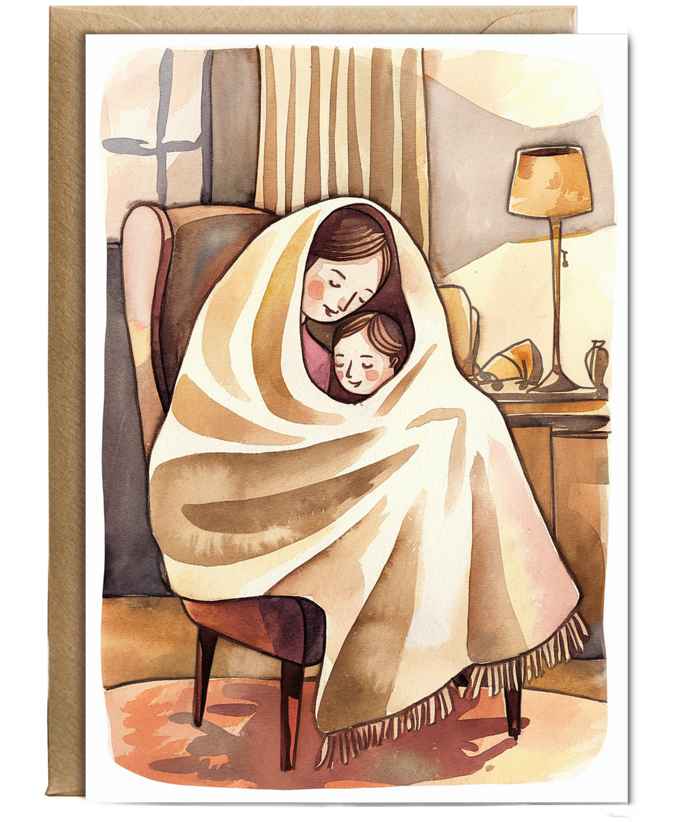 mother and child cuddled