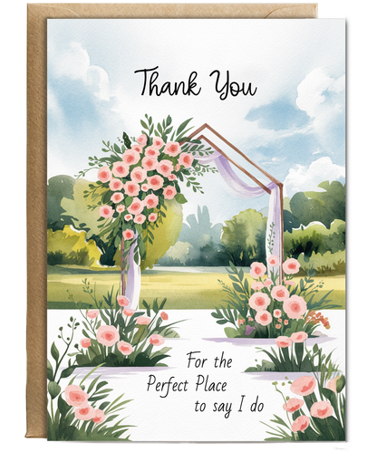 Wedding Ceremony Venue Thank You Card for the Perfect Place to Say I Do