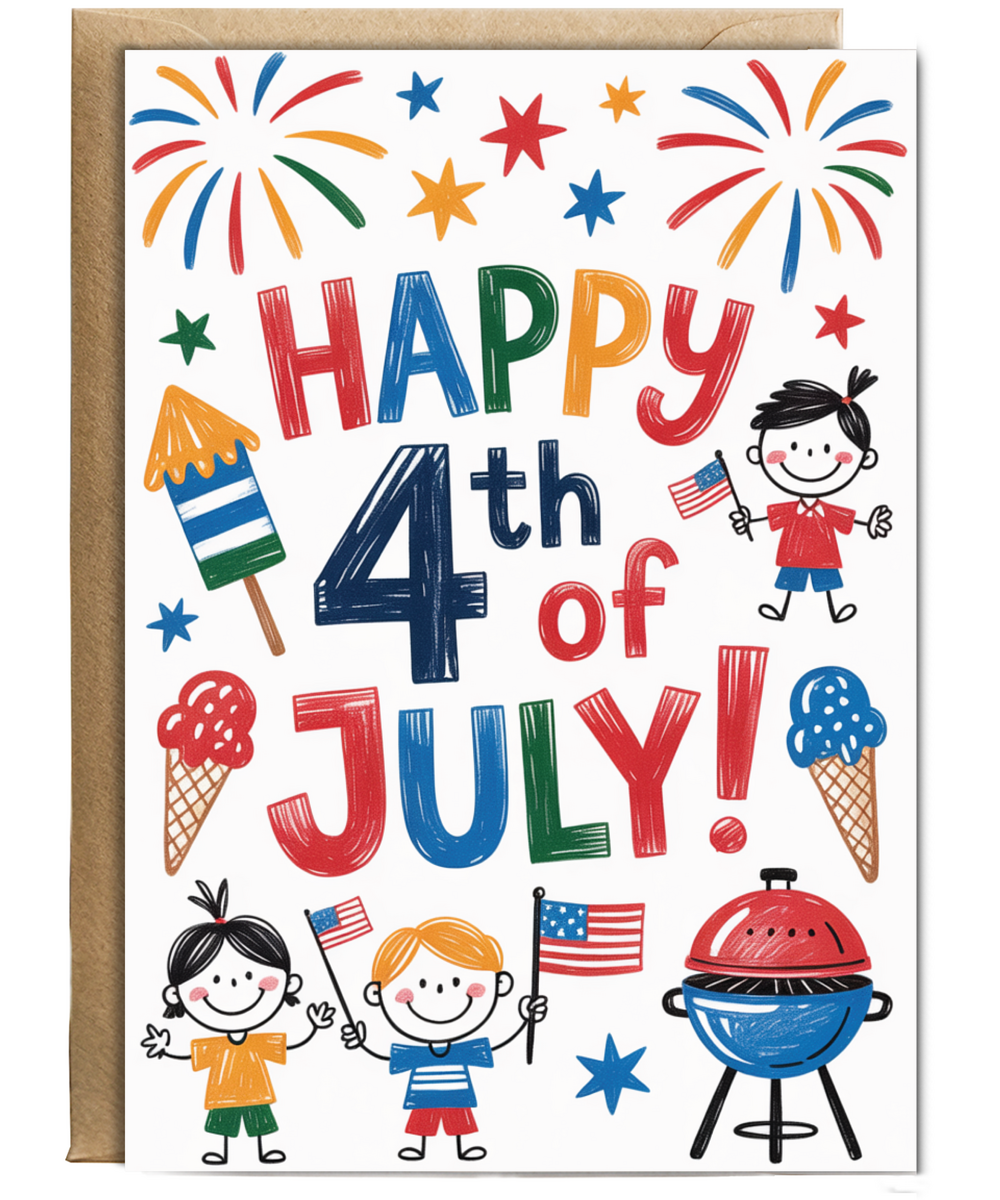 Independance Day american kids drawings