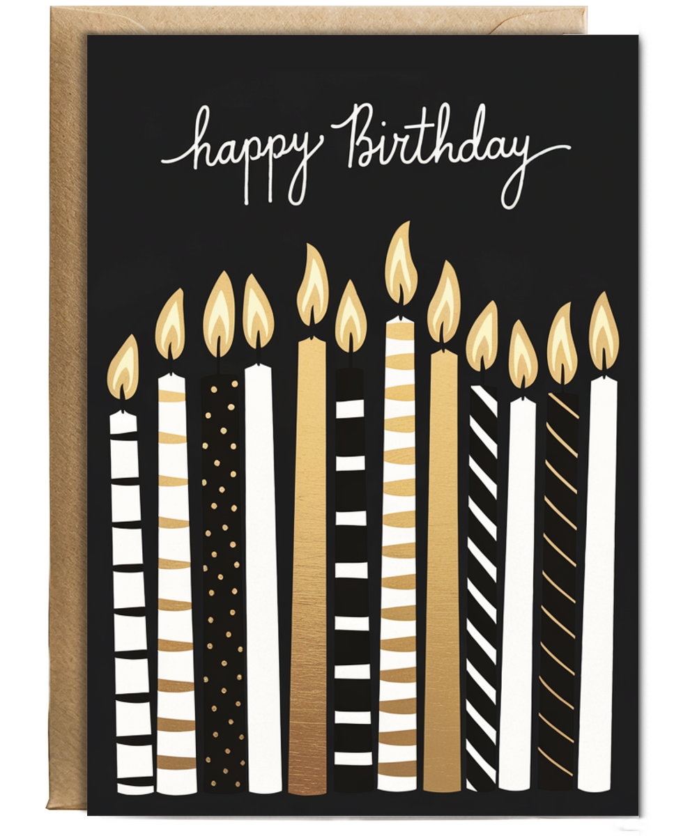 Happy Birthday Gold Candles For Him