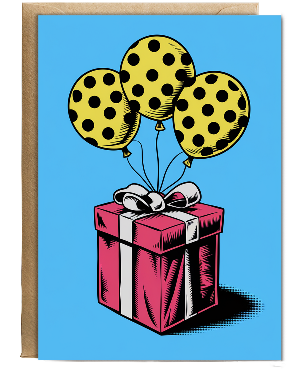 Pop Art Style Presents and Balloons