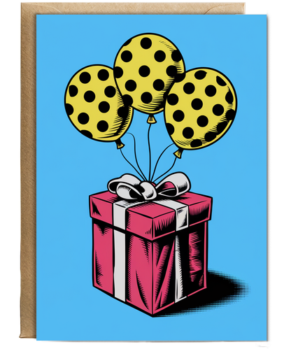 Pop Art Style Presents and Balloons