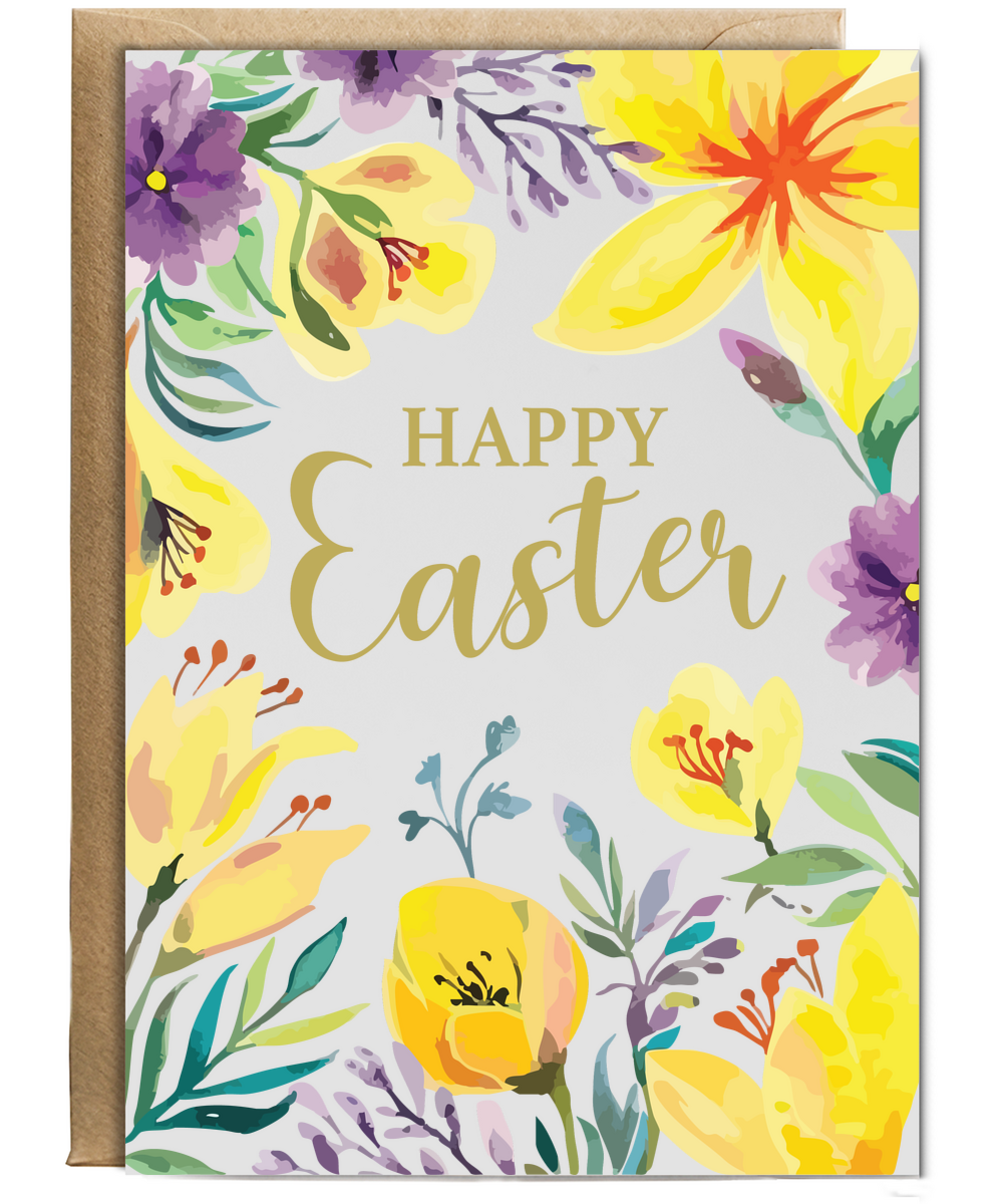 Happy easter flowers