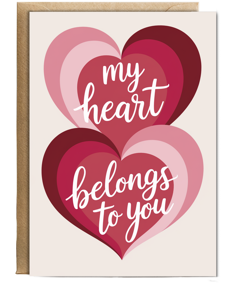 Anniversary Card for husband wife My Heart Belongs to You