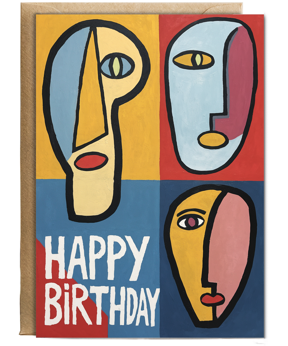 Abstract Faces and Bold Colors