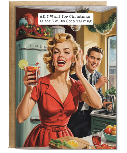 funny vintage christmas stop talking