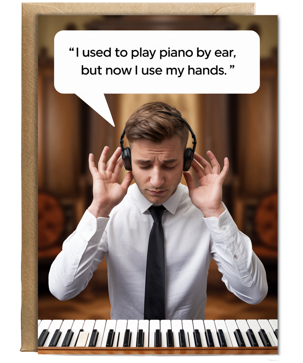 I used to play piano by ear, but now I use my hands.
