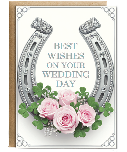 Diamonte horse shoe congrats on your wedding day