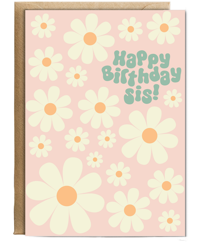 Happy Birthday card funky sis daisies