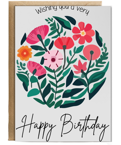 floral circle wishing you a very happy birthday