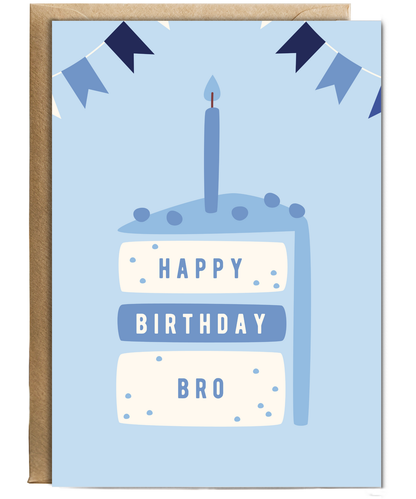 minimalistic male blue Happy Birthday Bro