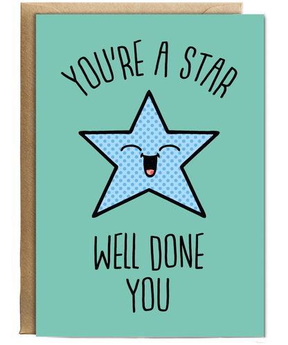 Childrens Well Done Card for Good Grades Youre a Star