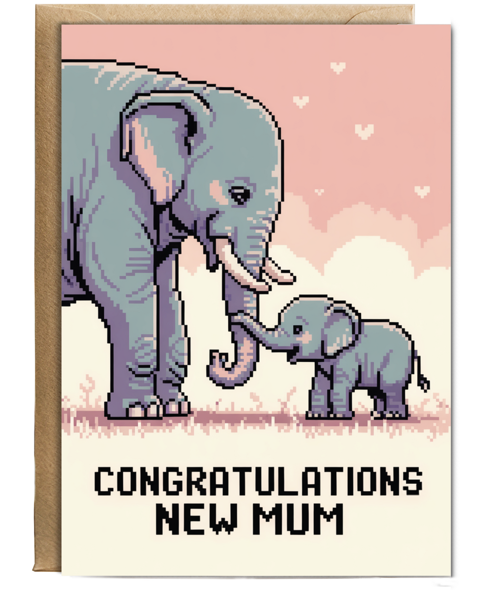 New mum pixel elephant baby