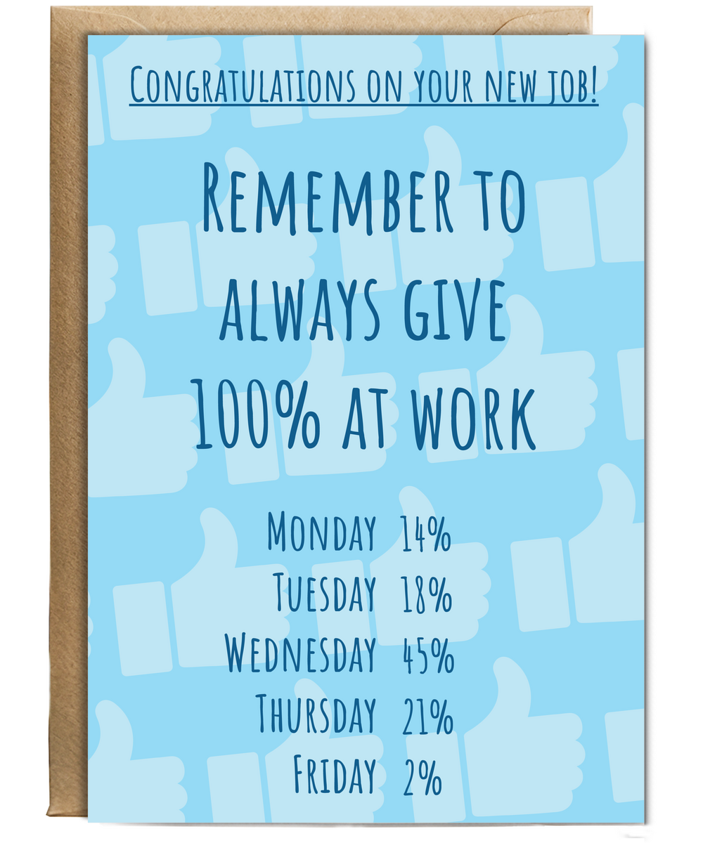 Remember to always give 100% at work