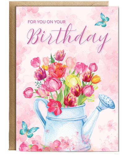 Especially for you on your birthday Floral Watering Can
