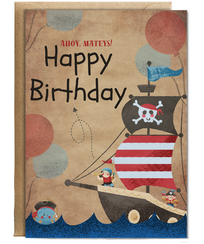 Happy Birthday card Ahoy, Matey