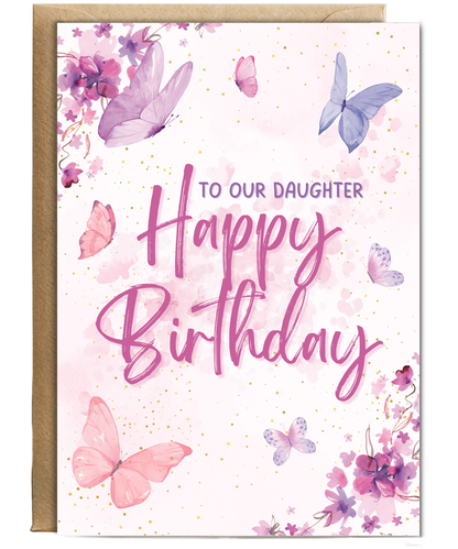 Happy birthday card to our daughter butterflies