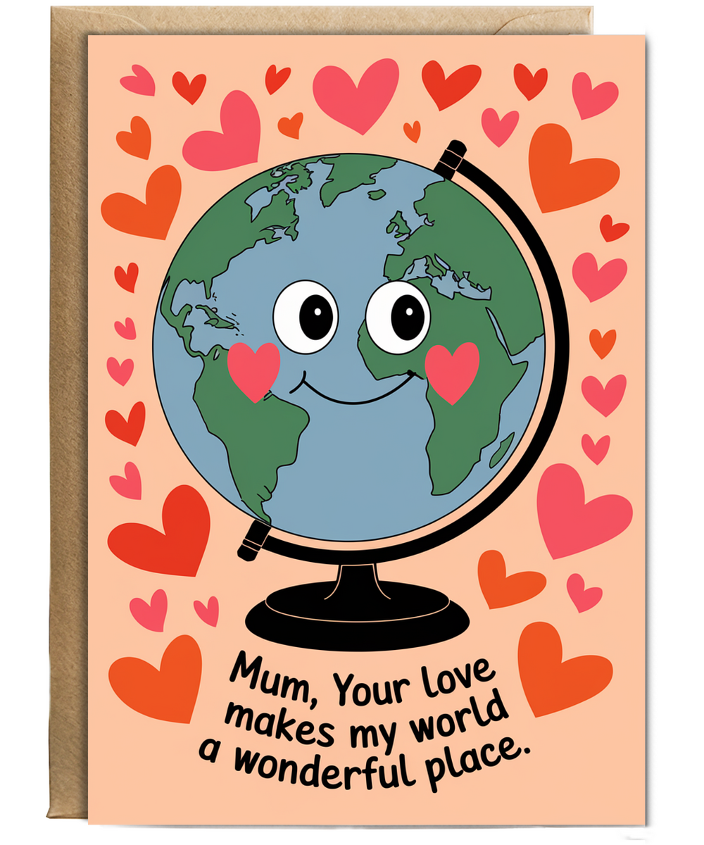 Happy Mother's Day Card Mum! You Make My World Happy