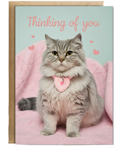 Thinking of You with Cat with a Heart