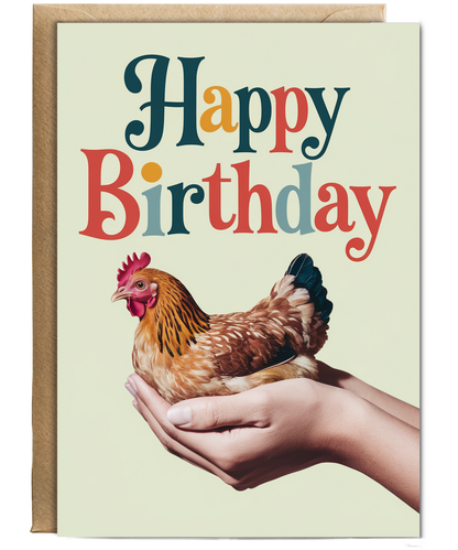 Happy Birthday Card Mini Chicken