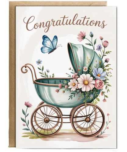 Congratulations floral pram