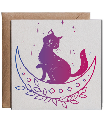 Crescent Moon Cat Celestial Starcore Dream Fantasy