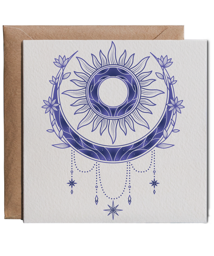 Mandala Sun and Moon Crescent Boho Soft Calm Girl Energy