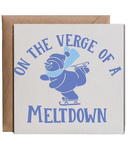 Funny Christmas Snowman On the Verge of a Meltdown