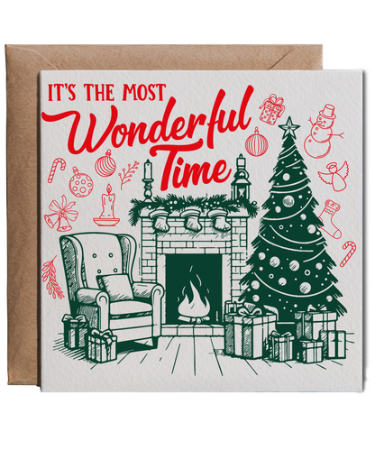 Retro Christmas Cosy by the Fire Its the Most Wonderful Time
