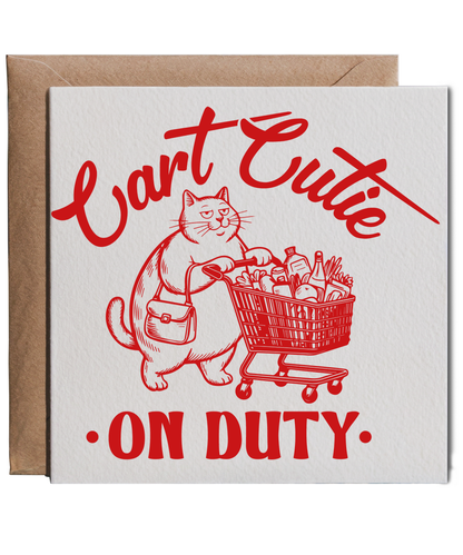 Cart Cutie on Duty Funny Shopping Cat