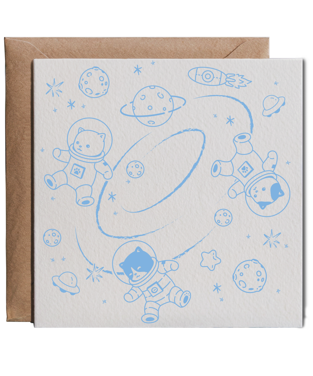 Space Cats with Planets and Stars for Cat Lover