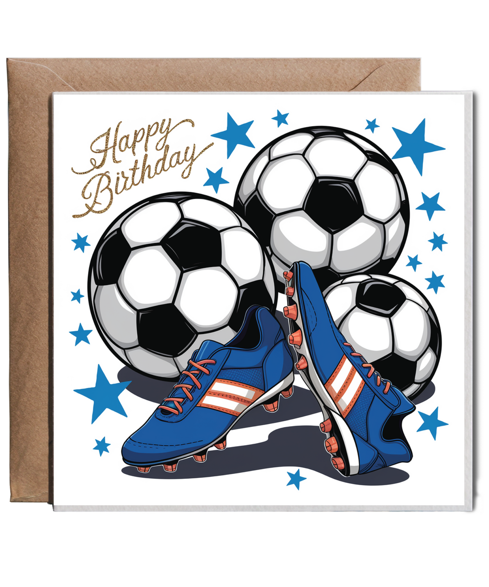 happy birthday Football Boots, Balls and Stars