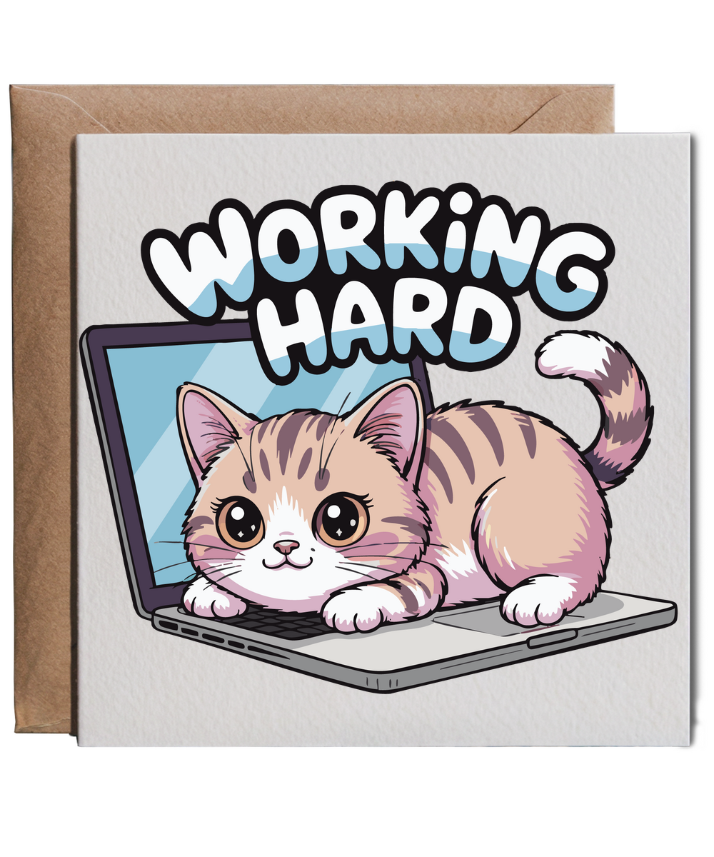working card kitten laptop