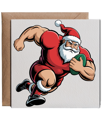 Christmas rugby santa