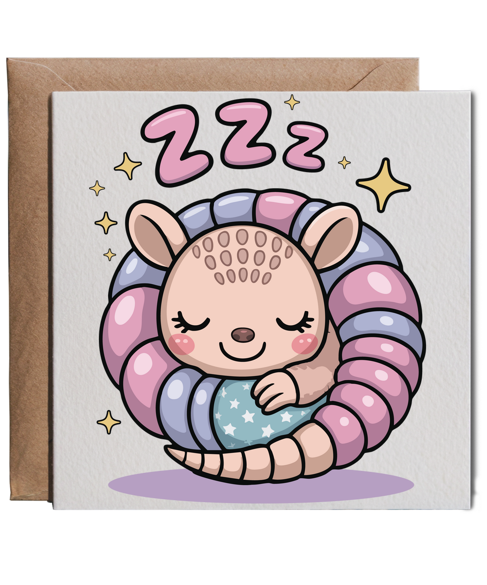 cute armadillo sleeping