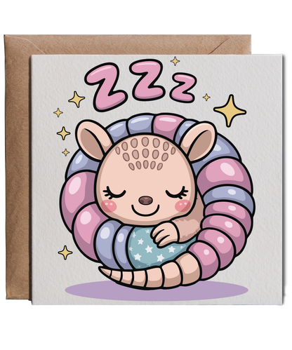 cute armadillo sleeping