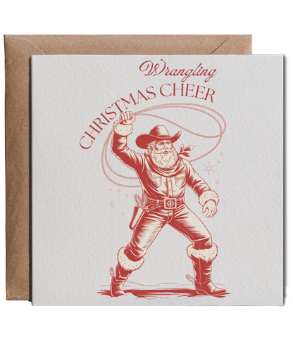 Christmas santa cowboy wrangling christmas cheer