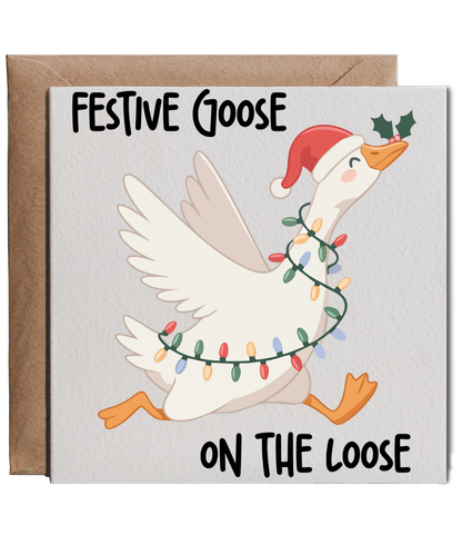 Funny christmas Festive goose on the loose